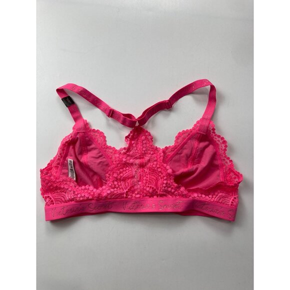 NWOT Victoria Secret L Neon Pink Lace Bralette - Picture 2 of 4